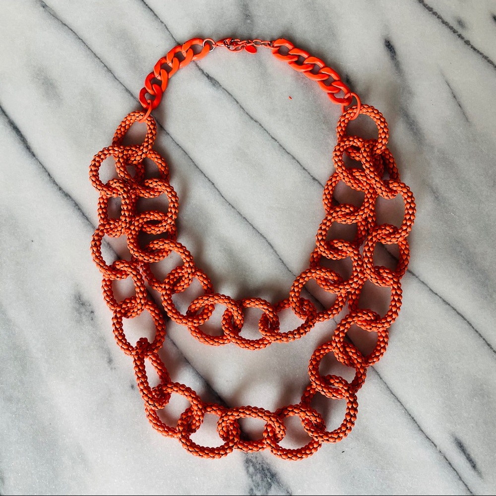 Zara Rope Chain Necklace in Orange